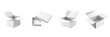 © md alamin - set of a Clean and stylish open box product packaging, isolated, There will be some designs on the box, on a pristine,  on a transparent backgrounds