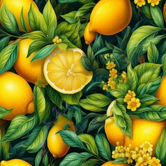 Wall Mural - Lemon patterns wallpaper 