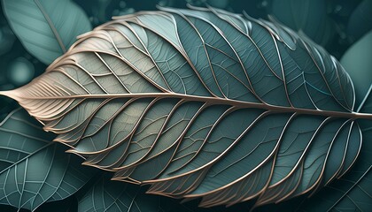 Highly detailed and textured leaf in rich green hues