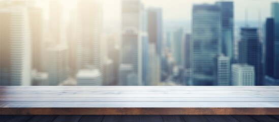 Aufkleber - Blurry office background with a tabletop featuring a copy space image.
