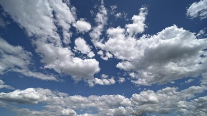 Wall Mural - time lapse of summer sky with white clouds and clear sky