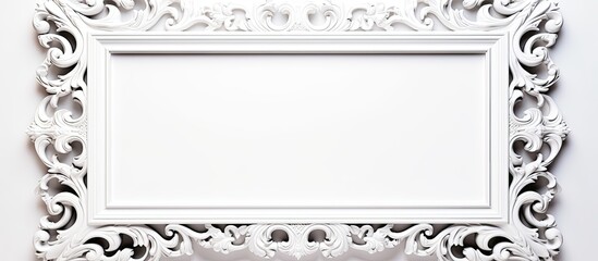 Poster - White background isolated photo frame with copy space image.