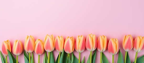Aufkleber - Tulip flowers arranged with copy space image.
