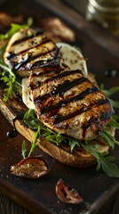 Poster - Grilled chicken sandwich with balsamic glaze, arugula, mozzarella