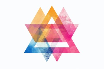 Wall Mural - Colorful Geometric triangle shape with simple triangle line art vector illustration abstract background