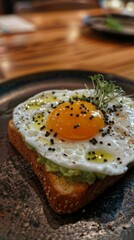 Poster - Soft-boiled egg on toast with creamy avocado