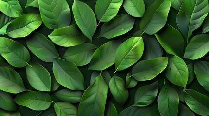 Wall Mural - Abstract leaves create a unique wallpaper, a design that showcases natural colors. Green artwork, a depiction of leaf patterns.