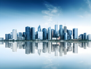 City square and skyline with modern buildings scenery, Aerial view of a business city and commercial area building, high rise building for business environment