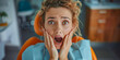 © Maestro - Woman experiencing fear at the dentist's office, expressing shock
