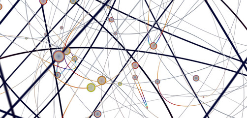 Fototapete - Global network background. Connecting triangles. Globe of the earth. abstract planet in space. 3d rendering
