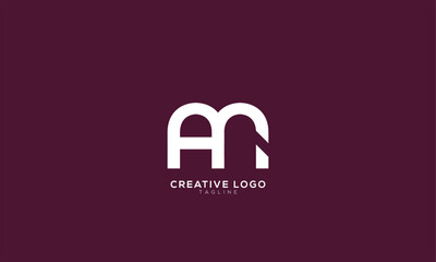 AM MA AN NA Abstract initial monogram letter alphabet logo design