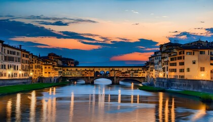 Wall Mural - A view of the Ponte Vecchio in Florence in Italy