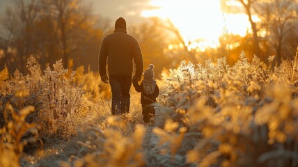 Wall Mural - Happy father and son