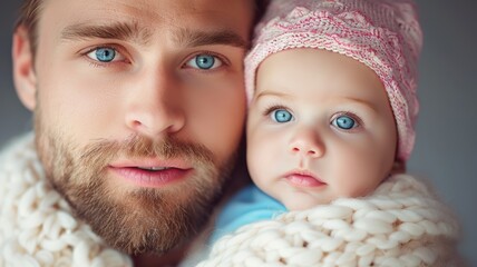 Wall Mural - Happy father and son