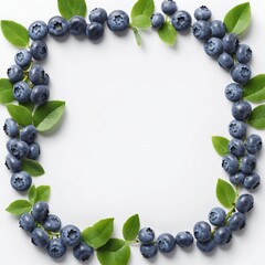 Poster - Fresh raw blueberry in frame form, copy space.