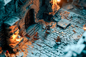 Wall Mural - Medieval Fantasy Heroes exploring underround dungeon