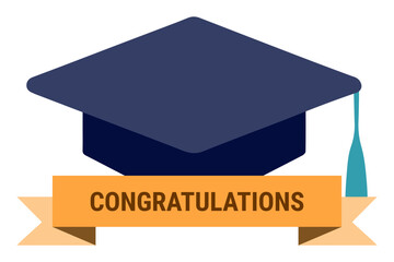 Happy graduation day. Vector illustration. graduate's cap