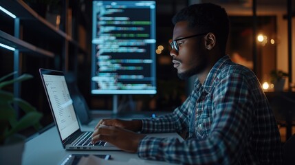 Focused Programmer at Work: Coding in a Modern Office