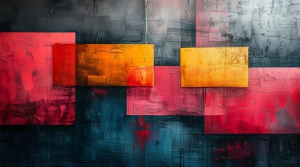 Wall Mural - Background with overlapping mixed media composition.