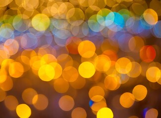 Wall Mural - Bokeh effect with golden and blue lights