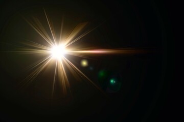 Lens flare effects for overlay designs. Abstract sun burst, digital flare, light lens decoration flash. Blank background