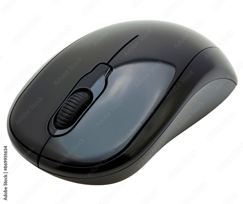 Mouse For Computer Pointer Closeup of black wireless computer cursor mouse pointer technology ...