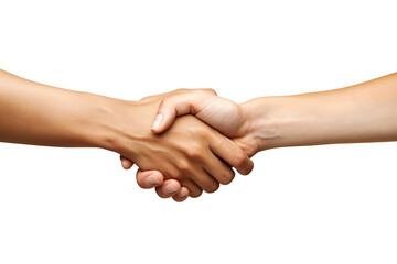 Untitled design - Close-up of a handshake portraying friendship between two individuals, isolated on a transparent background.