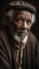 Wall Mural - portrait of a black man, old sad man