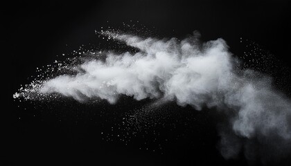 abstract powder or smoke effect isolated on black background