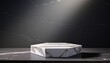 © Giada - background podium product display 3d stand platform white marble stone product podium background stage cosmetic pastel shadow pedestal mockup render empty beauty floor minimal studio abstract scene