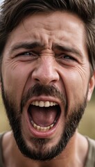 Poster - portrait of a man screaming