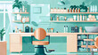 © Nemanja - Nobody in empty beauty salon interior. Indoor furniture and mirror design of a modern hairdresser barber or cosmetic women spa service. Fashion studio accessories