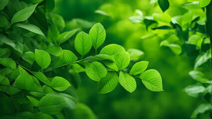 Wall Mural - A leafy green tree with leaves that are full and lush