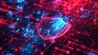 © Ibad - A cyber security concept showing a shield icon surrounded by encrypted data and digital locks