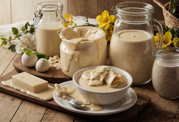 Wall Mural - milk and bread