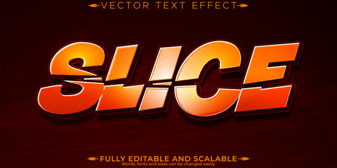 Wall Mural - Sword text effect, editable blade and sliced customizable font style.