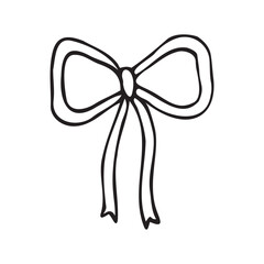 Sticker - Vector hand drawn sketch outline doodle bow tie isolated on white background