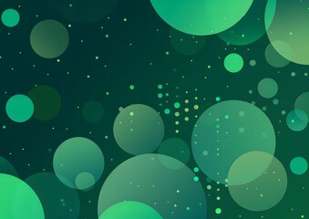 Poster - Simple green background with dots and circles