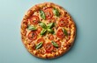 © olegganko - Freshly Baked Margherita Pizza With Basil and Tomato Toppings