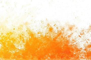 Wall Mural - A splash of orange paint on a white background