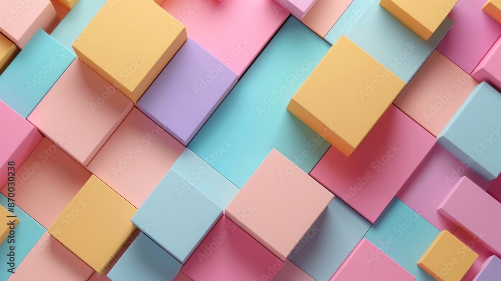 3D rectangles abstract background.