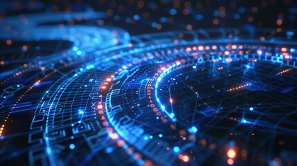 Abstract Digital Network, Technology Background