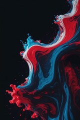 Wall Mural - Colorful abstract 3D waves of fluid neon liquid. This image features a dynamic abstract wave with a fluid mix of bright colors against a dark backdrop.