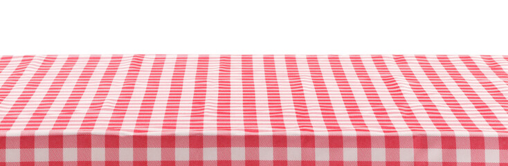 Wall Mural - Picnic tablecloth on table against white background