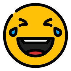 Sticker - laughing face expression icon 