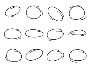 Doodle circle line hand drawing collection.Vector illustration