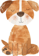 Wall Mural - Watercolor dog isolated on transparent background. PNG