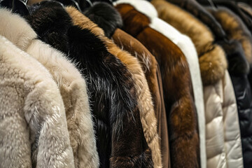 Mink Coat factory arranged in store warehouse.