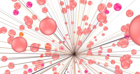 Leinwandbilder - Big data visualization. Network connection structure with chaotic distribution of points and lines. 3D rendering.