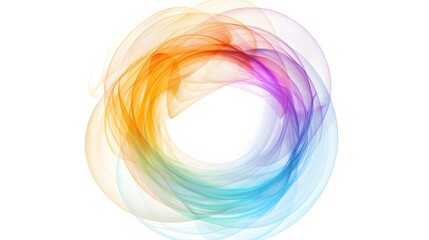 Vector abstract circles lines round frame colorful rainbow isolated on white background with empty space for text
